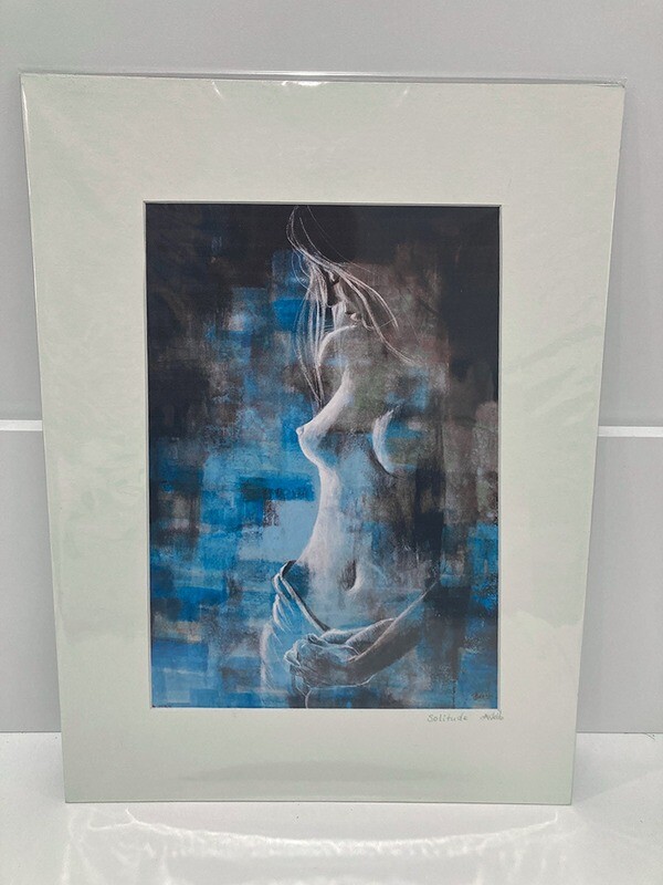 Pair Figure painting reproductions ' Solitude' + 'First Kiss'