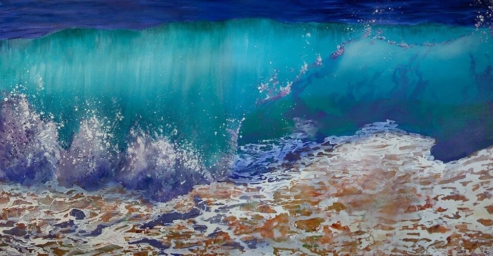 Large ocean artworks - &#39;Shore Wash&#39;  - extra-large hand-finished limited edition/100 on canvas, from