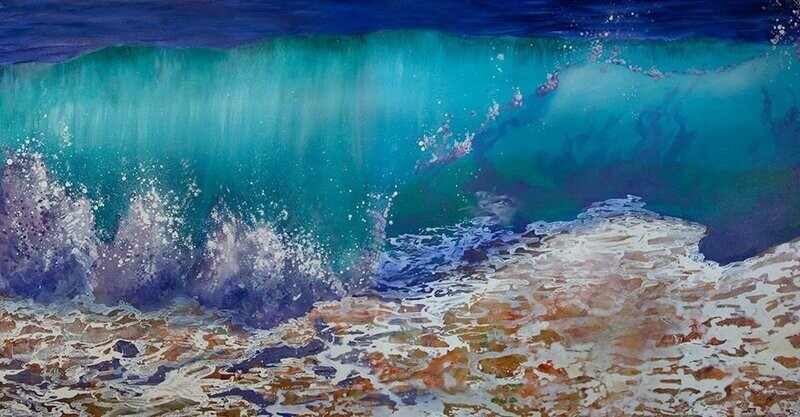 Large ocean artworks - &#39;Shore Wash&#39;  - extra-large hand-finished limited edition/100 on canvas, from