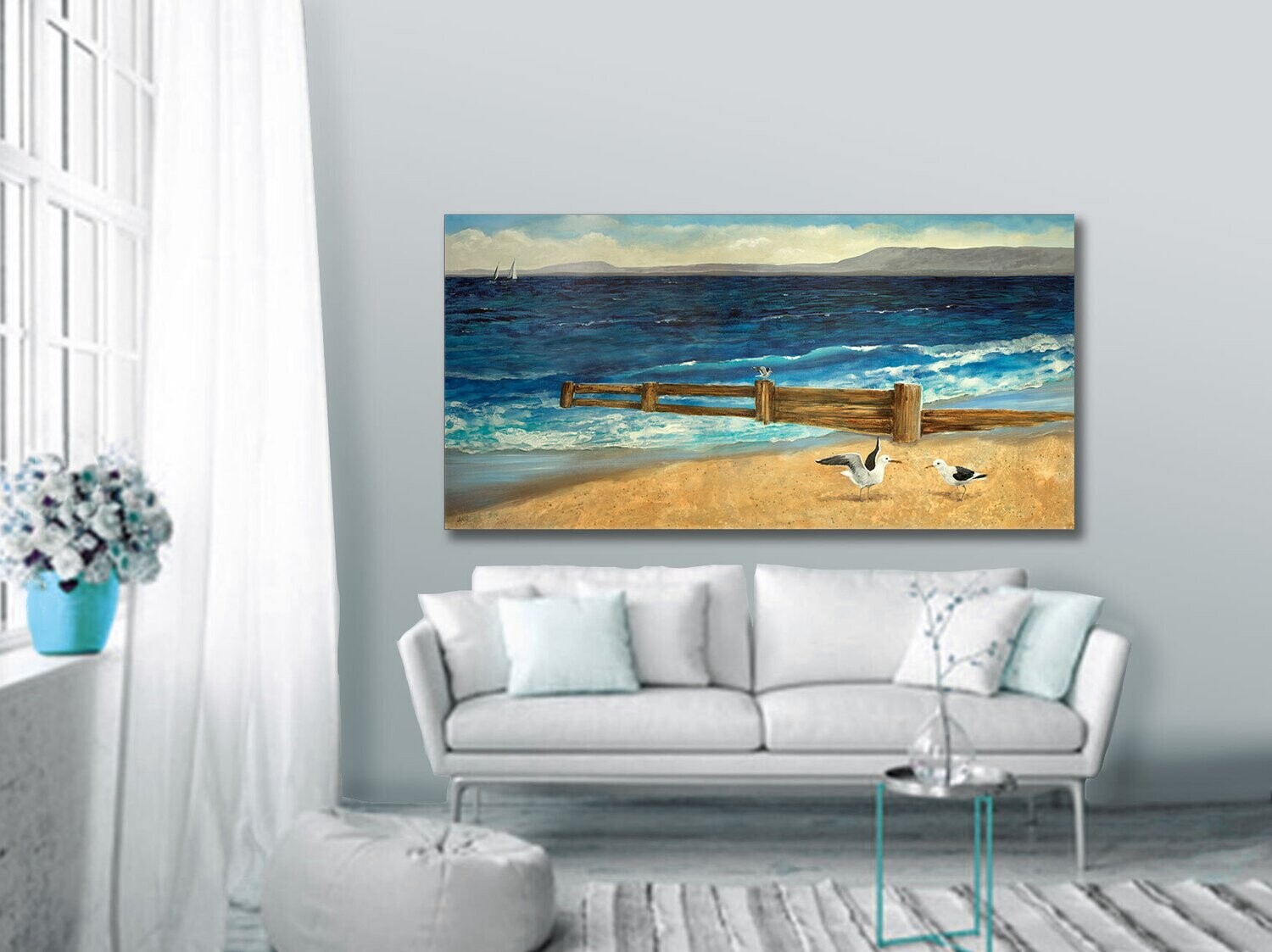 Large original ocean paintings - &#39;Sailing By&#39;  - extra-large hand-finished limited edition/100 on canvas, from