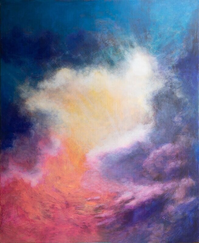 Large abstract outdoor painting - &#39;Glow Beyond x&#39;- 120x90 cm , John Louis Lloyd