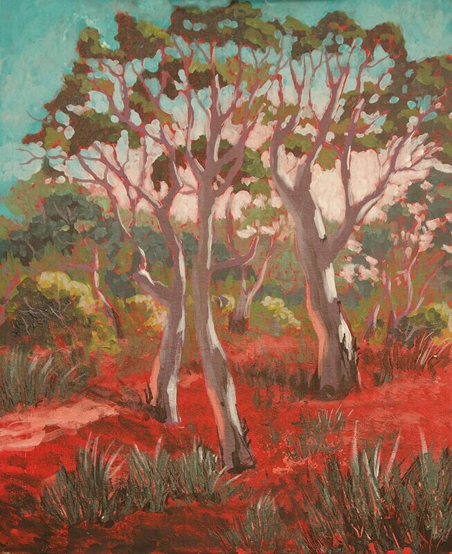 Hot Summer Day - original landscape painting on board