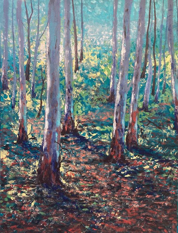 Australian Bush Landscape - &#39;The Survivors ii&#39; - original painting on  all-weather materials