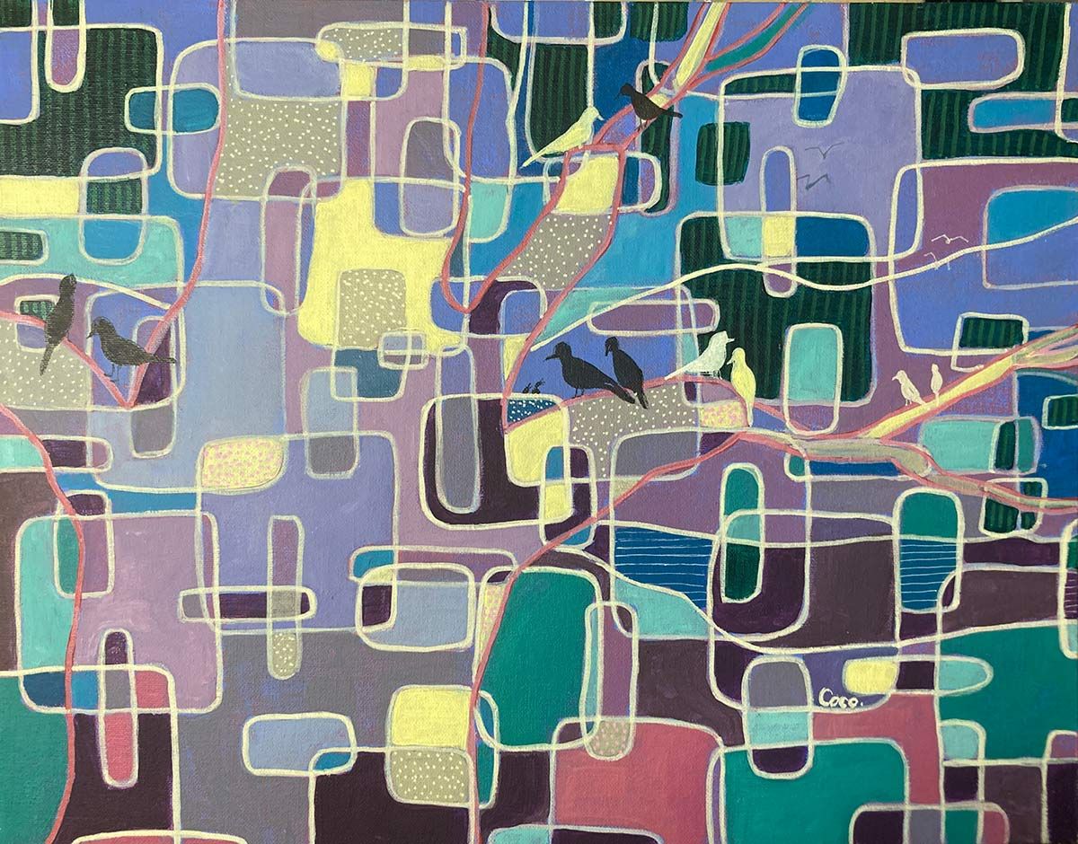 Abstract Realism -&#39; All in the 1 Tree iii&#39; - original mixed media
