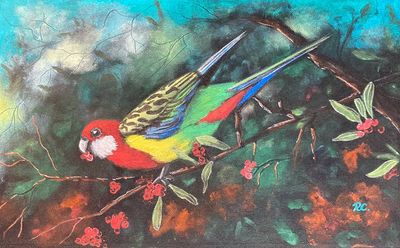 Rosellas and Lorikeet paintings