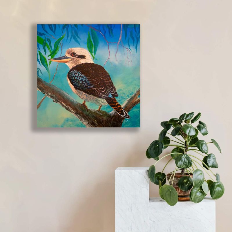 Kookaburra (Not Laughing)  - beautifully hand-finished canvas reproduction artwork