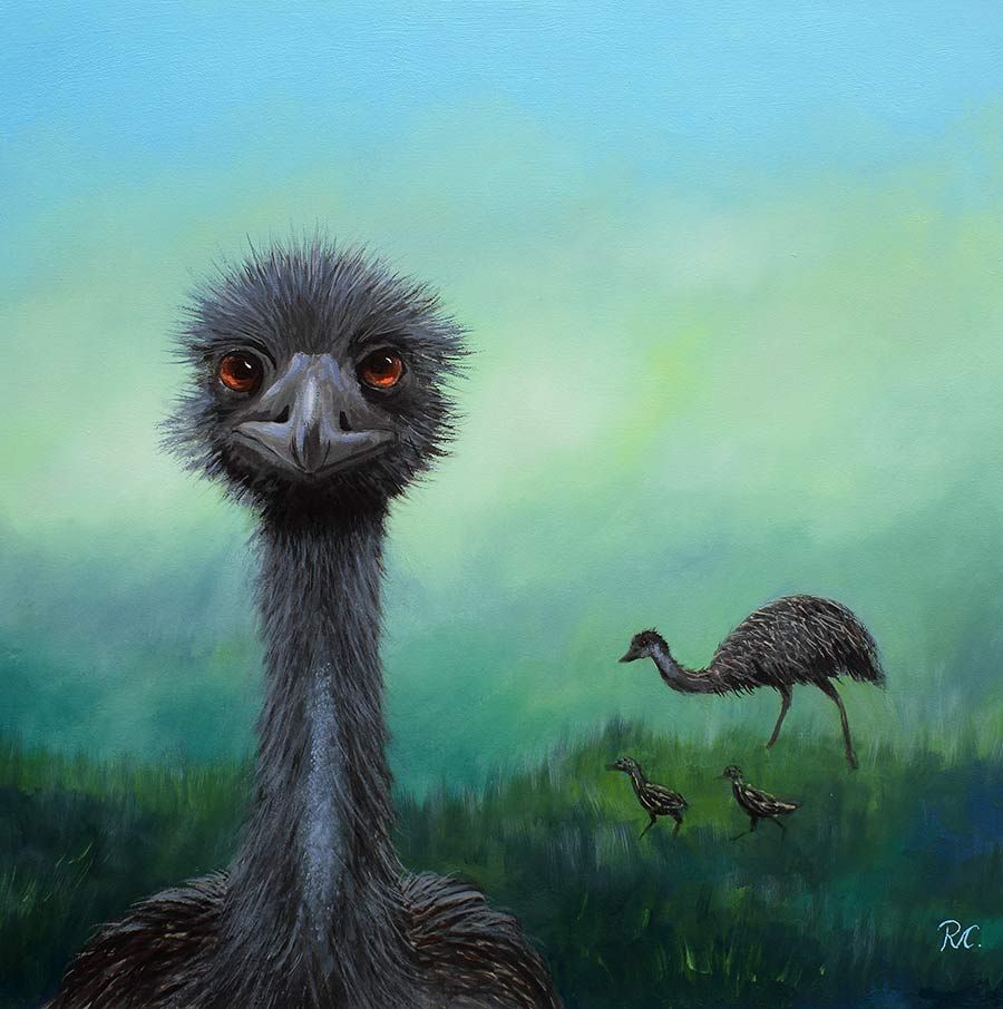 Old Man Emu  - beautifully hand-finished canvas reproduction artwork