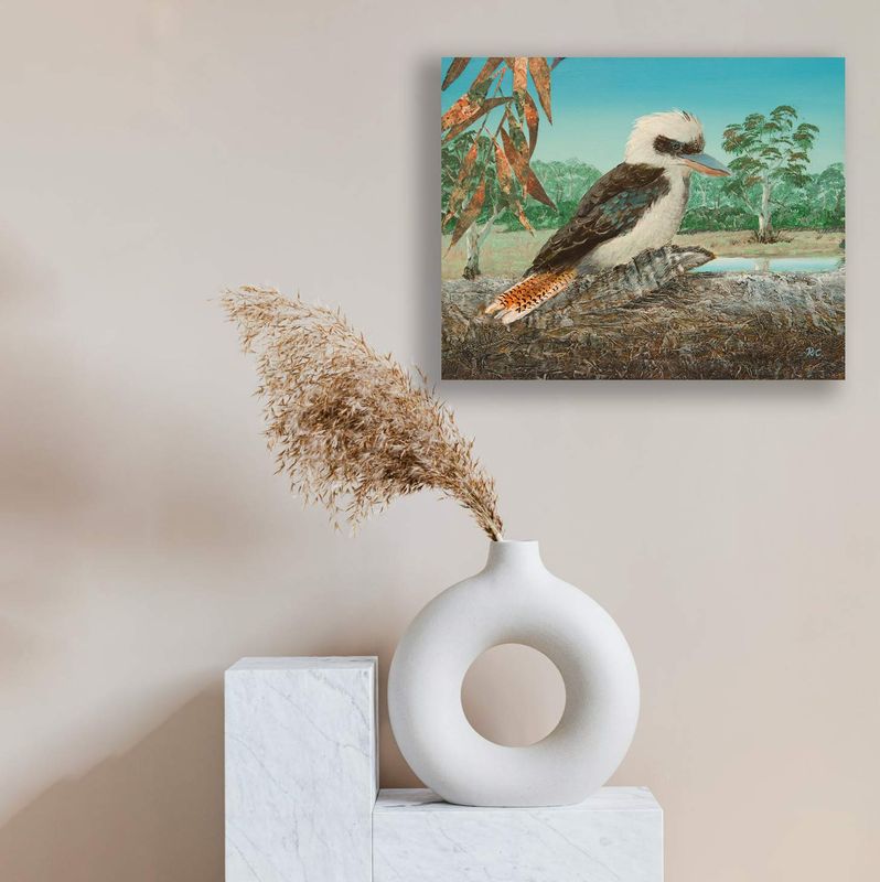 Kookaburra  - beautifully hand-finished canvas reproduction artwork
