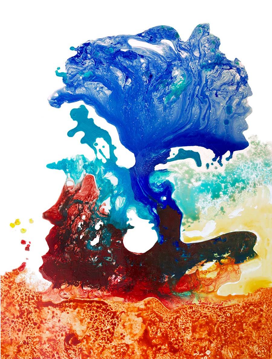 &#39;Headspace&#39; - 45x65cm Unframed abstract painting