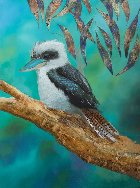 Australian Birds- &#39;Kookaburra&#39; - acrylic on wood panel, unframed or framed