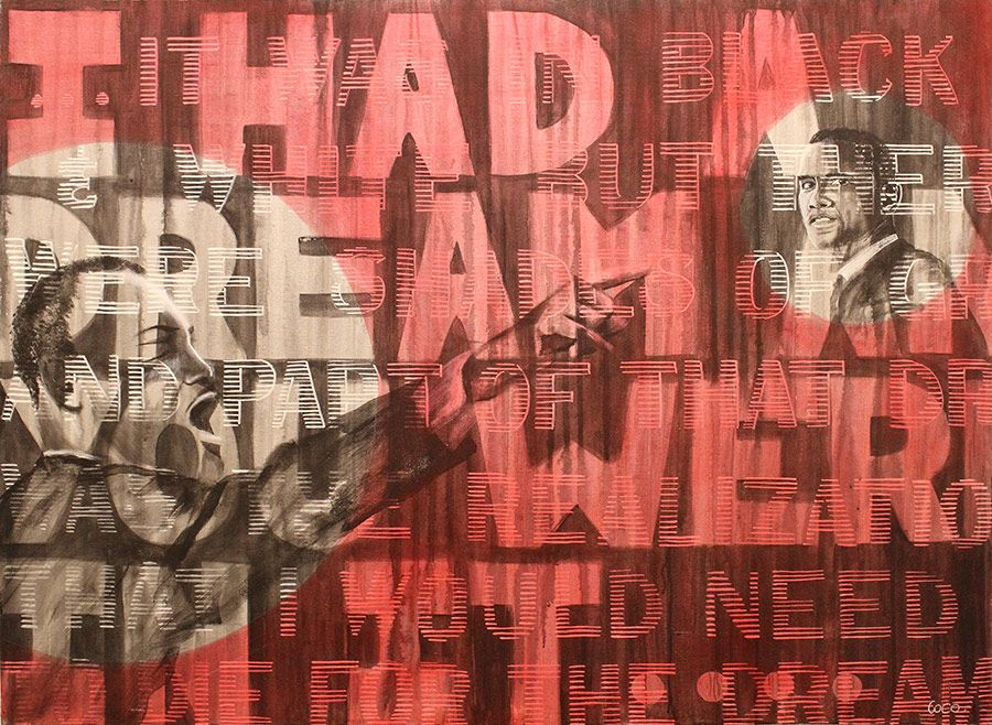 Pop Art Paintings - &#39;Dr King and Barak i &#39;