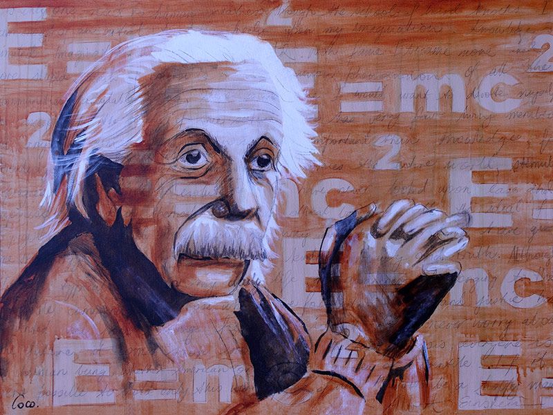Pop Art Paintings - &#39;Einstein &#39; series - i original painting, mixed media on canvas, stretched