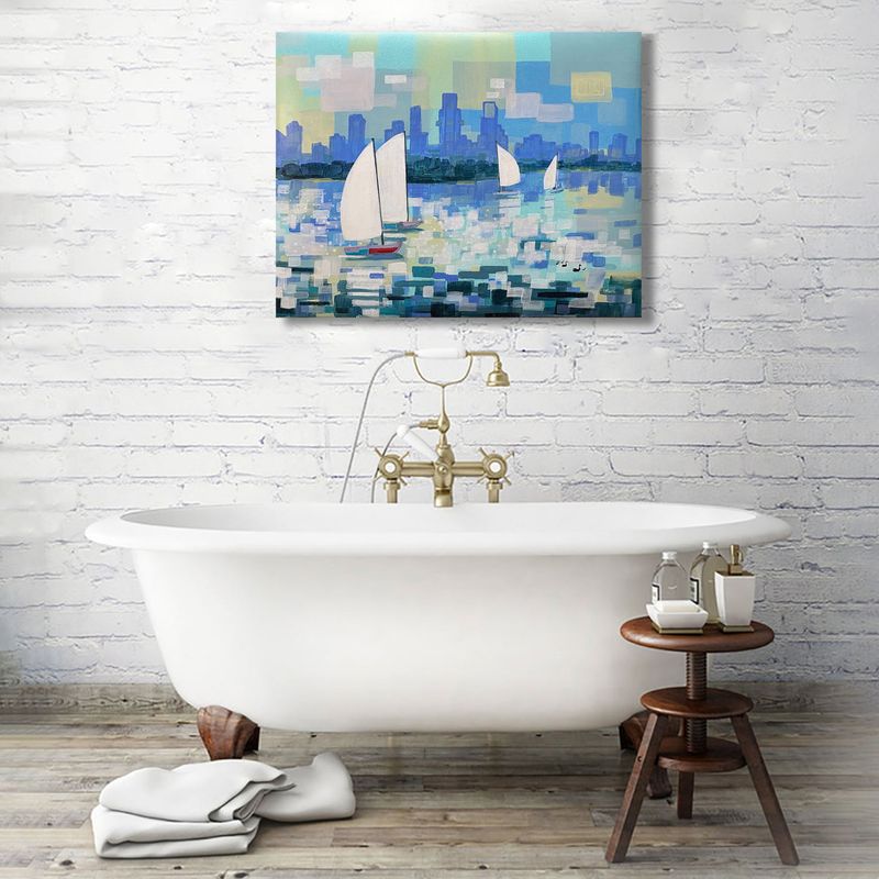 Painting of Melbourne - 'Sailing with Swans i'