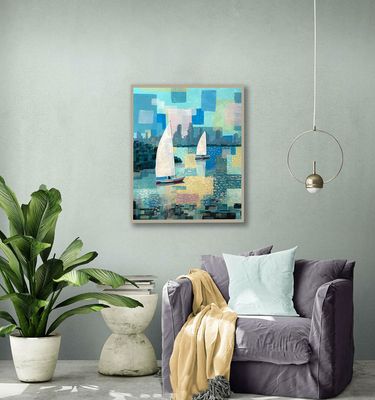 Painting of Melbourne - &#39;Sailing with Swans ii&#39;