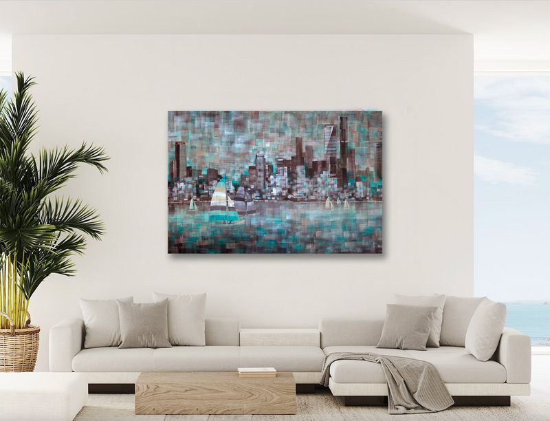 Painting of Melbourne - 'Port Sailing i'   - sold, order a print or large hand-finished limited edition/100, print on canvas