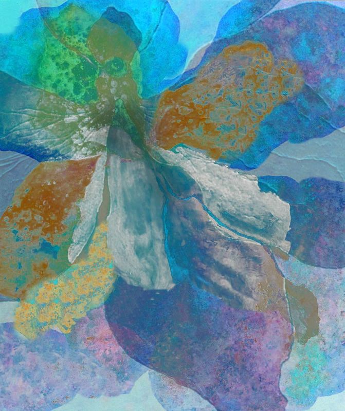 Large Abstract mixed media painting -  'Botanica ii' - large original painting, mixed media on mounted yupo panel