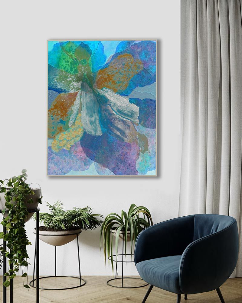 Large Abstract mixed media painting -  &#39;Botanica ii&#39; - large original painting, mixed media on mounted yupo panel