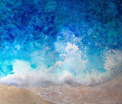 Ocean artist print - 'Little Shore' - print or large hand-finished limited edition/100 on canvas, from