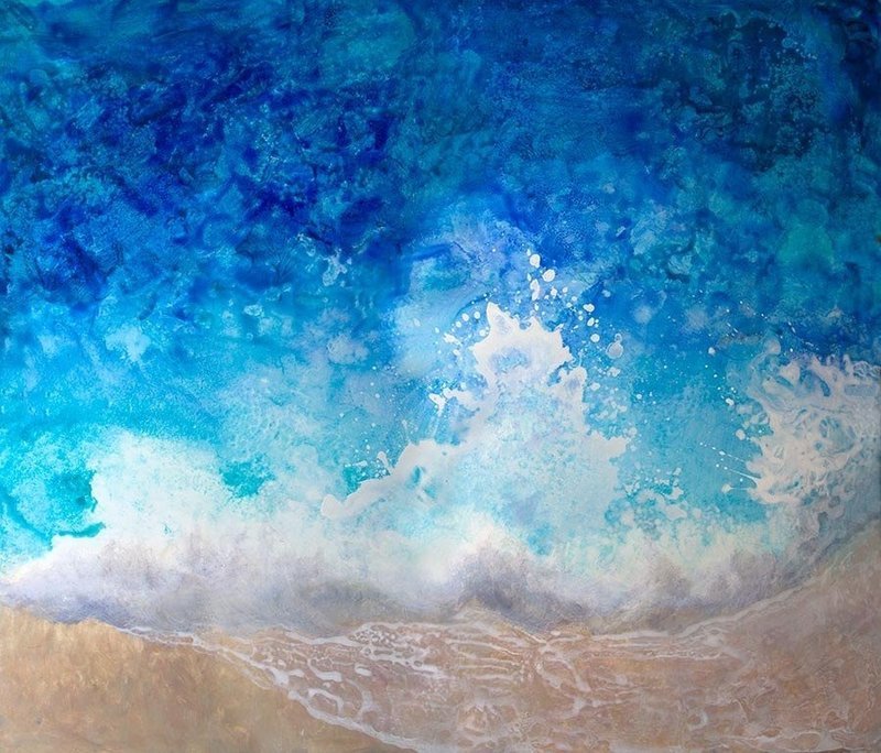 Ocean artist print - &#39;Little Shore&#39;  - print or large hand-finished limited edition/100 on canvas, from