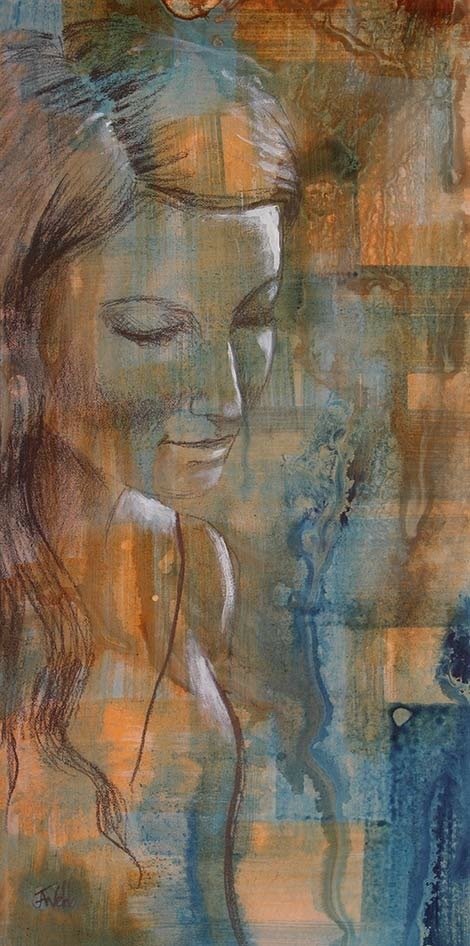 Artist figure print - &#39;Dreamer iv&#39; - hand-finished limited edition canvas reproduction