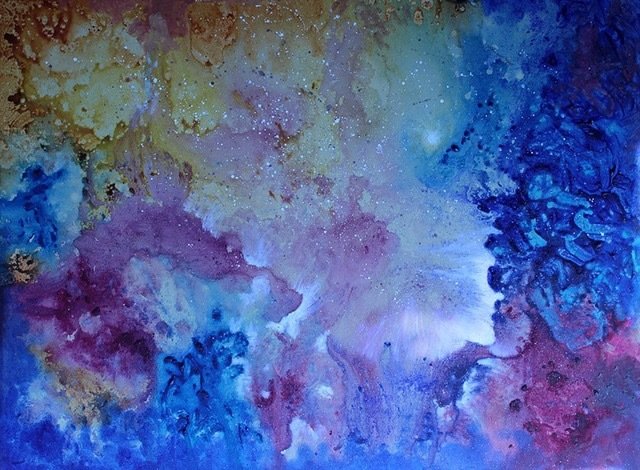 Abstract Artist Print - &#39;And There was Light&#39;  - abstract wall art, print or large hand-finished limited edition/100 on canvas, from