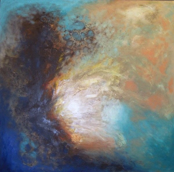 Abstract artist print - &#39;Release ii&#39;   - large hand-finished limited edition/100 on canvas, from
