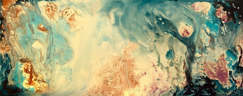 Archipelago Panorama   - extra-large abstract canvas print, hand-finished reproduction, from