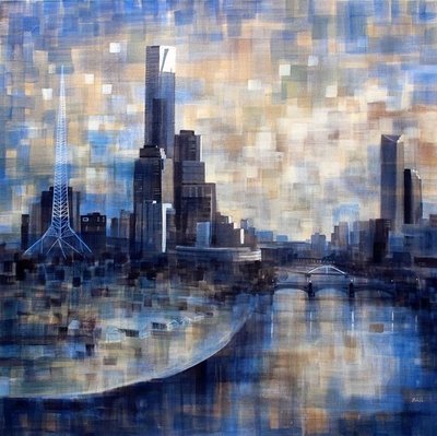 Original Melbourne painting - &#39;Night Spire&#39; - sold, order a large hand-finished canvas reproduction, from