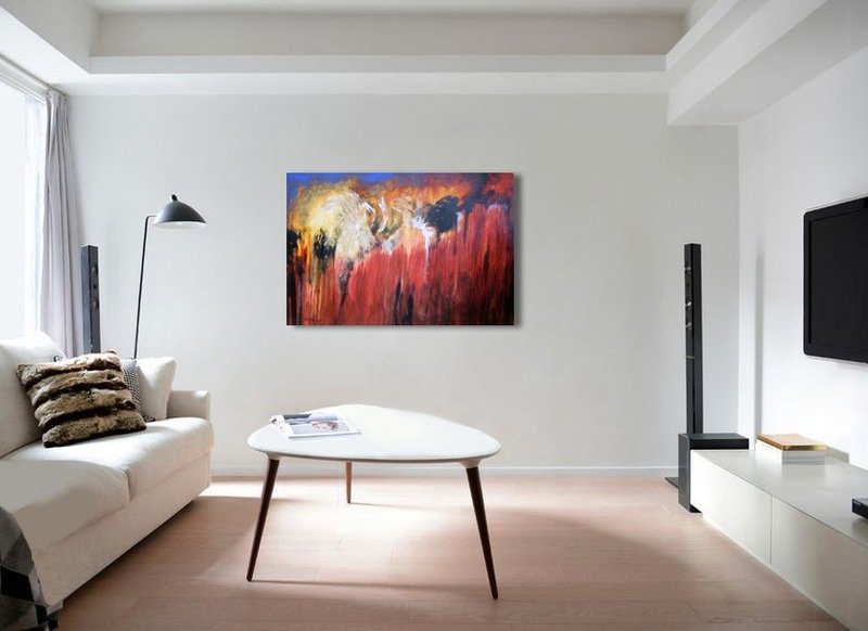 Abstract artist print - 'Regeneration'   - abstract landscape wall art, large hand-finished, from