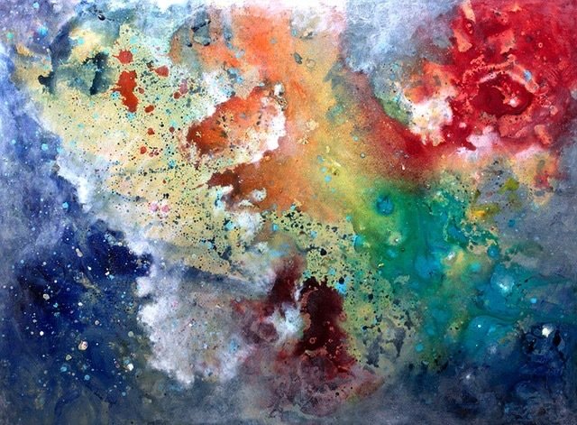 Artist print - &#39;Big Bang&#39;  - abstract wall art, print or large hand-finished limited edition/100 on canvas, from