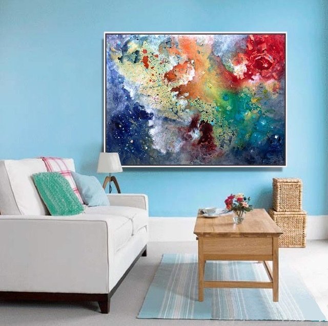 Artist print - 'Big Bang'  - abstract wall art, print or large hand-finished limited edition/100 on canvas