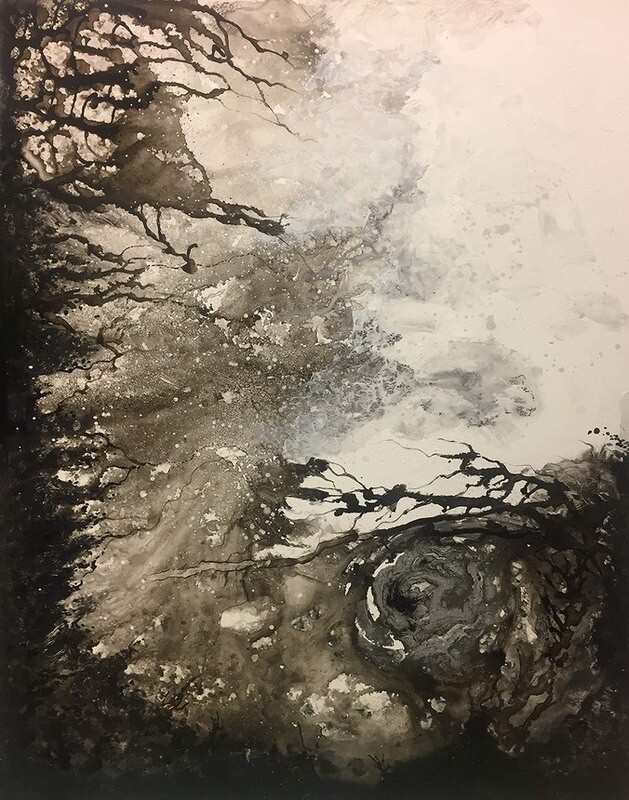Monochromatic Abstract 'Fibonacci' - 100x120cm, John Louis Lloyd