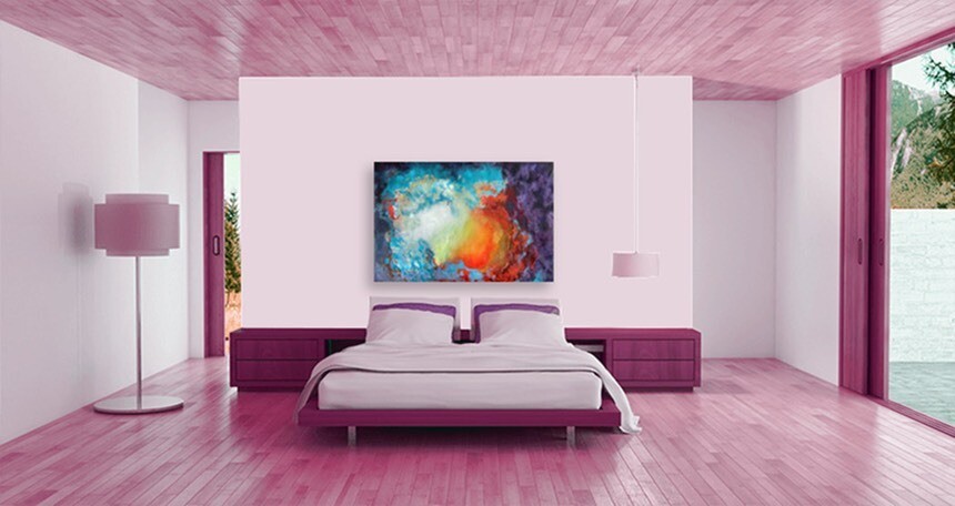 Original abstract painting 'Dawn of Time'- 150x100cm, acrylic and oils on canvas