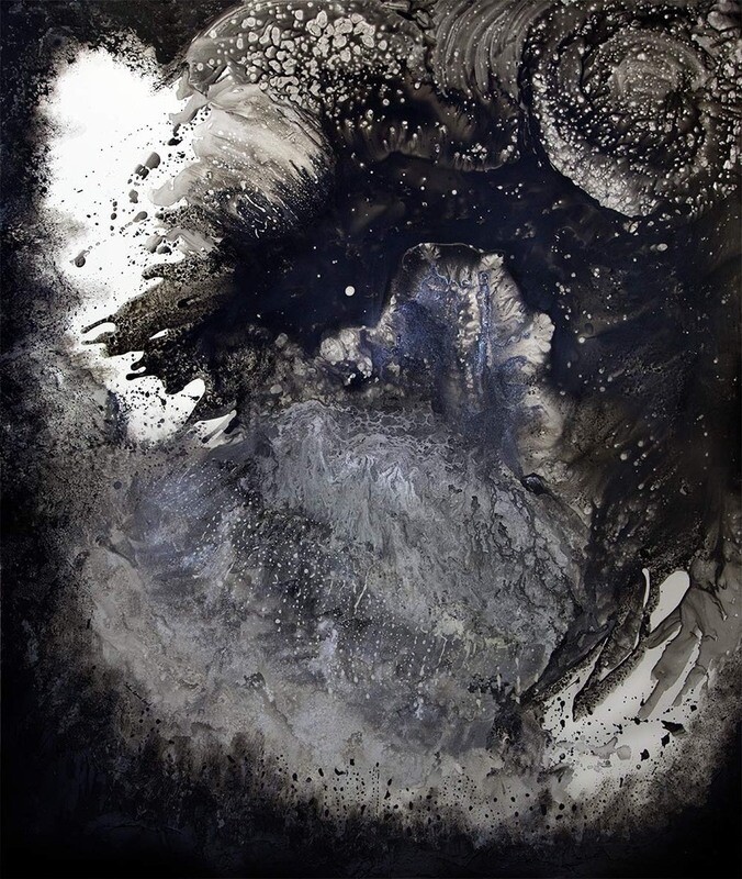 Large black and white abstract- 'Beast i'- 100x120cm, John Louis Lloyd