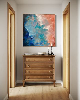 Large Square Abstract artwork - 'Glow Beyond viii'- 103x103cm, mixed media on canvas,framed by artist