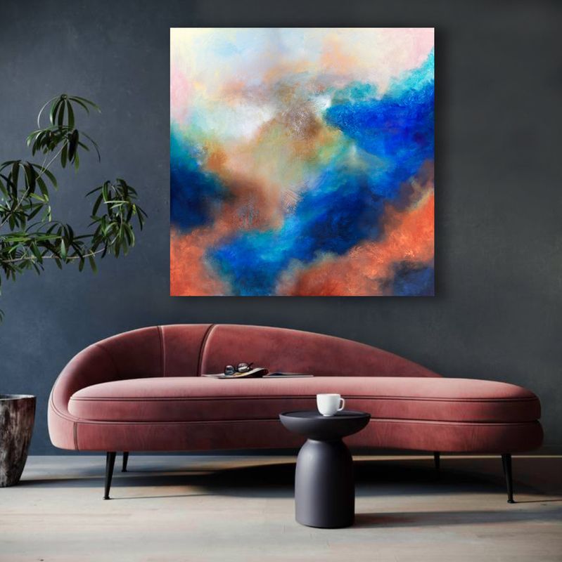 Large abstract painting- 'The Summit',