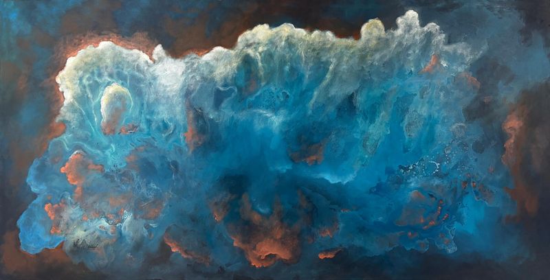 Abstract painting, John Lous Lloyd : 'Baptism of Fire'