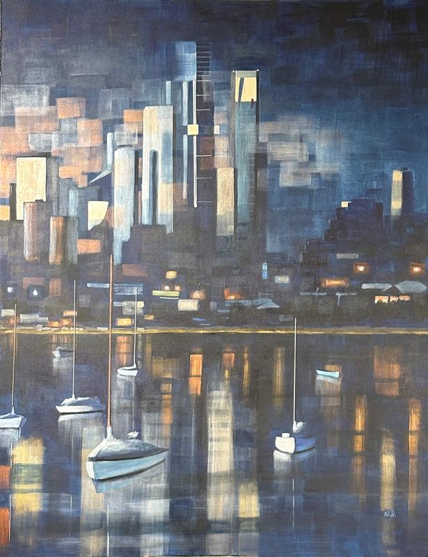 Paintings of Melbourne City - 'Sundown from St Kilda ' Paintings of Melbourne City - 'Sundown from St Kilda '