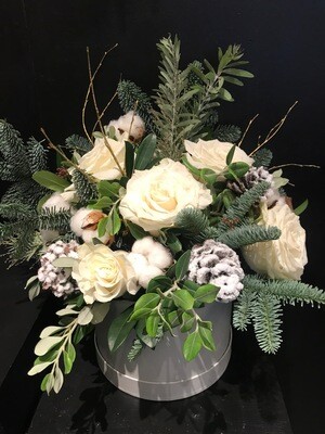 Christmas Hat Box Winter Whites Christmas Hat Box Winter Whites