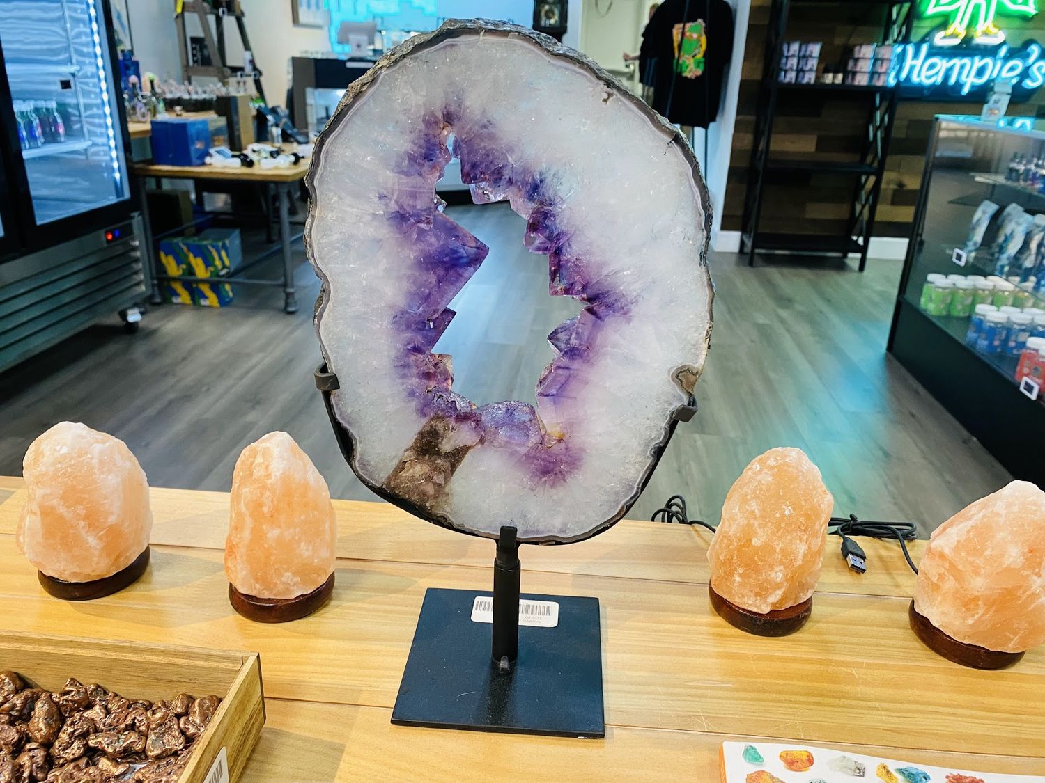 Amethyst Slice On Stand