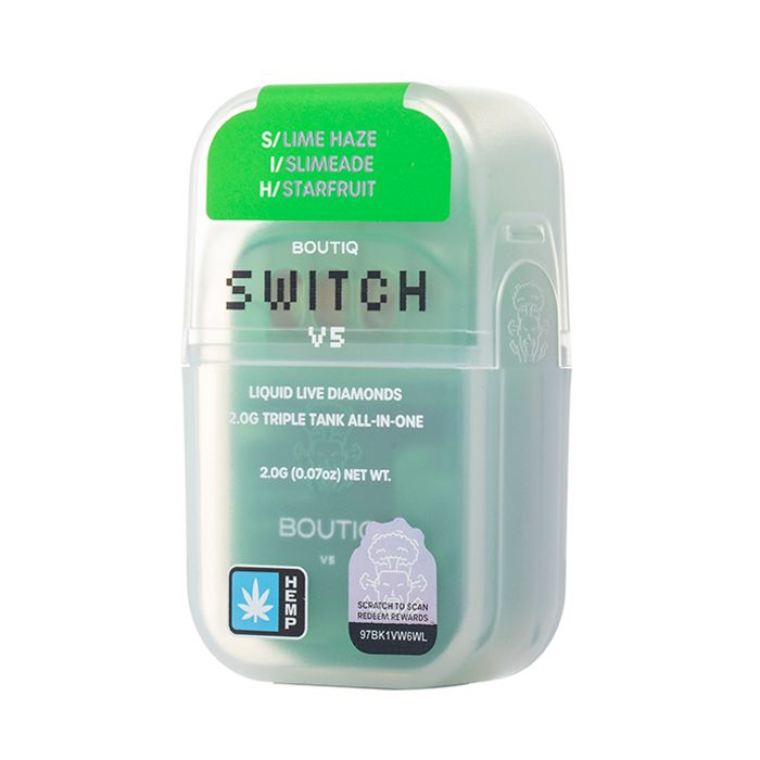 Boutiqu (3 in 1) 2G THCA Disposable Lime Haze(Sativa) Slimeade(Indica) Starfruit(Hybrid)