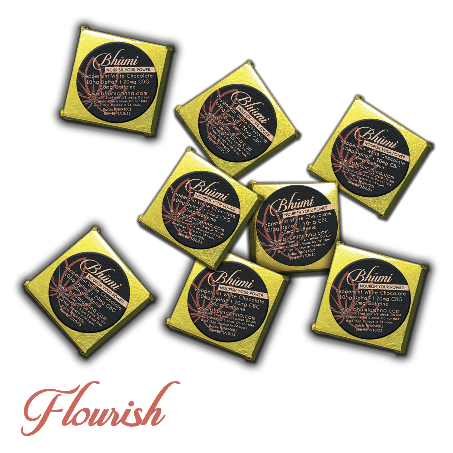 Bhumi - Peppermint White Chocolate Mini 10mg Delta 9 + 20mg CBG + 50mg Caffeine