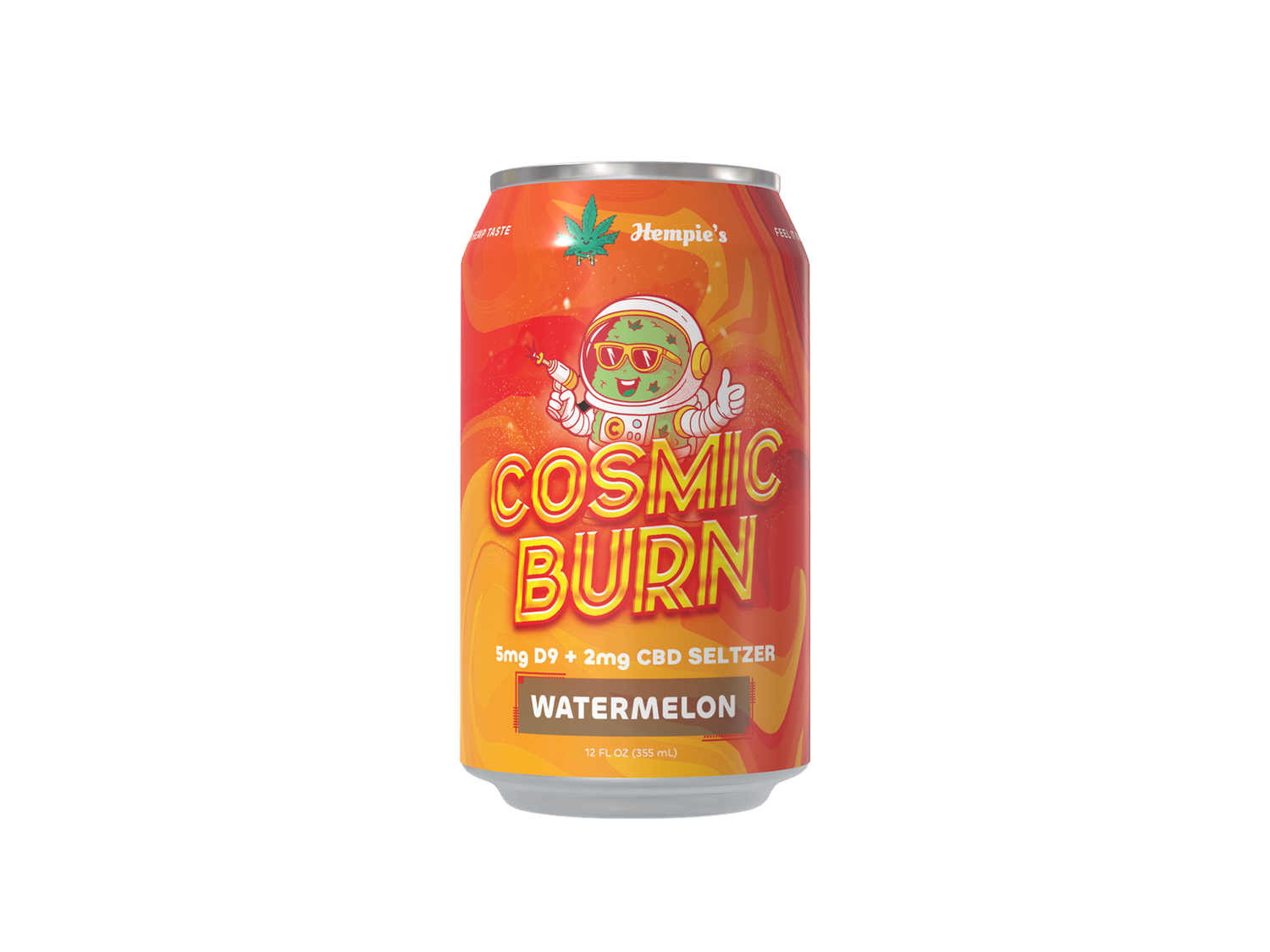 Hempie's Watermelon Seltzer - Cosmic Burn (5mg D9 / 2mg CBD, 12oz)