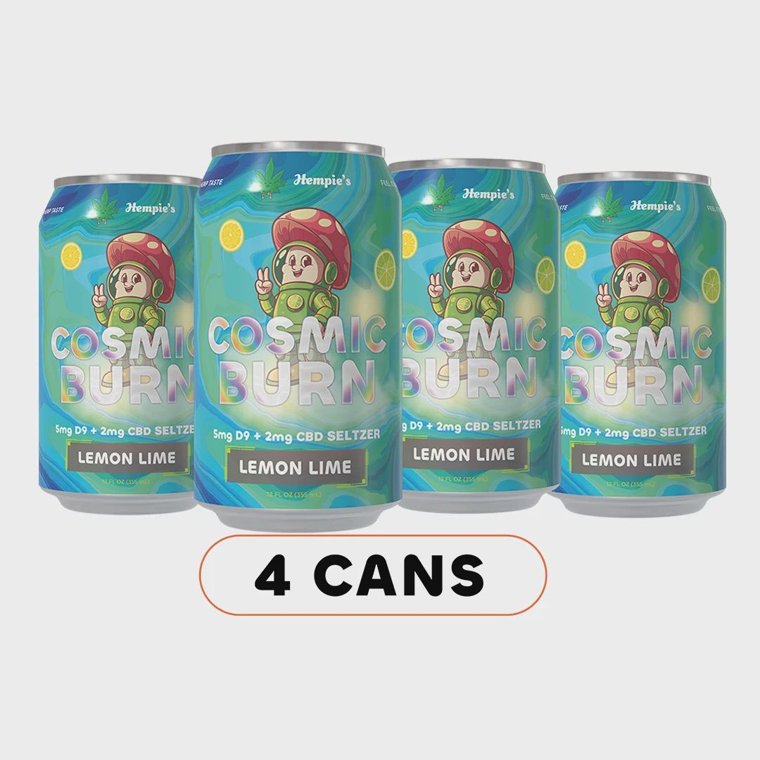 Hempie's Lemon Lime Seltzer - Cosmic Burn (5mg D9 / 2mg CBD) - 4 Pack