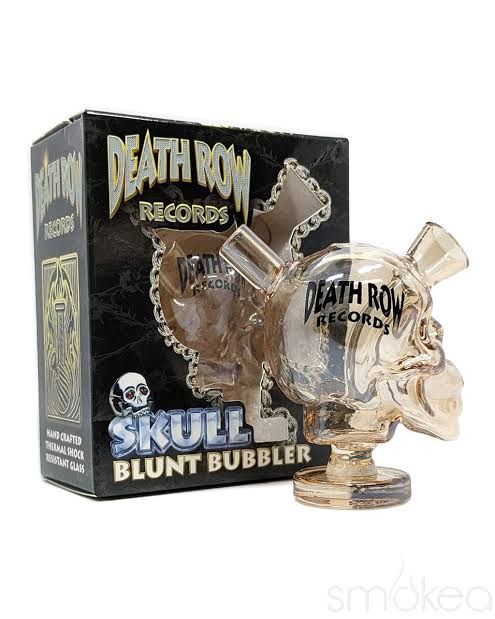 Death Row Records Skull Glass Blunt Bubbler Gold
