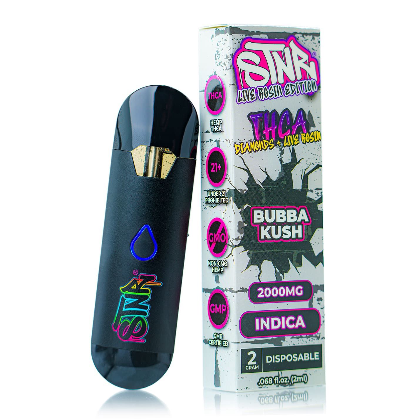 STNR Bubba Kush - Indica 2 gram THCA Diamonds + Live Rosin