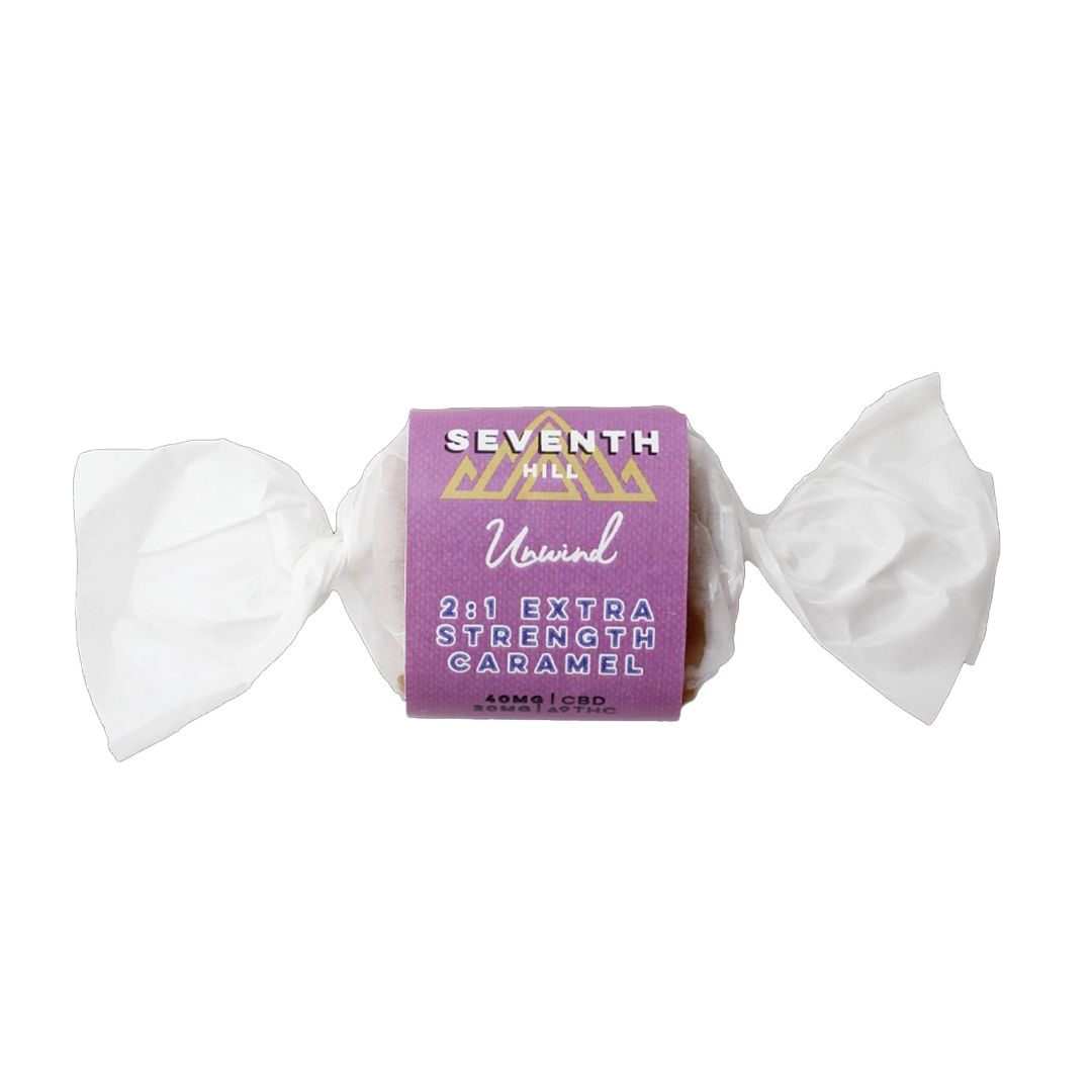Seventh Hill Unwind Extra Strength Caramels 2:1 40MG CBD + 20MG D9THC