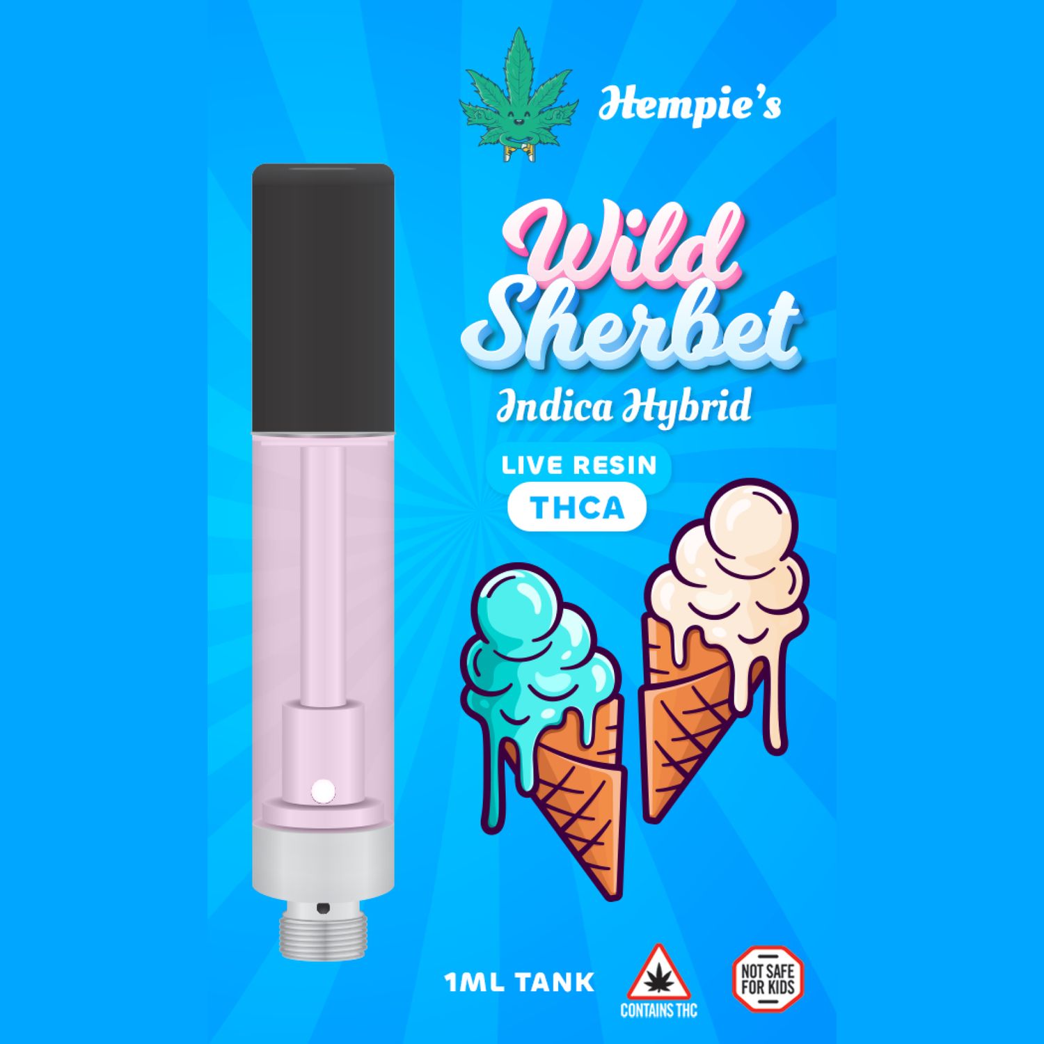 THCA Wild Sherbet Indica Hybrid Vape Cart
