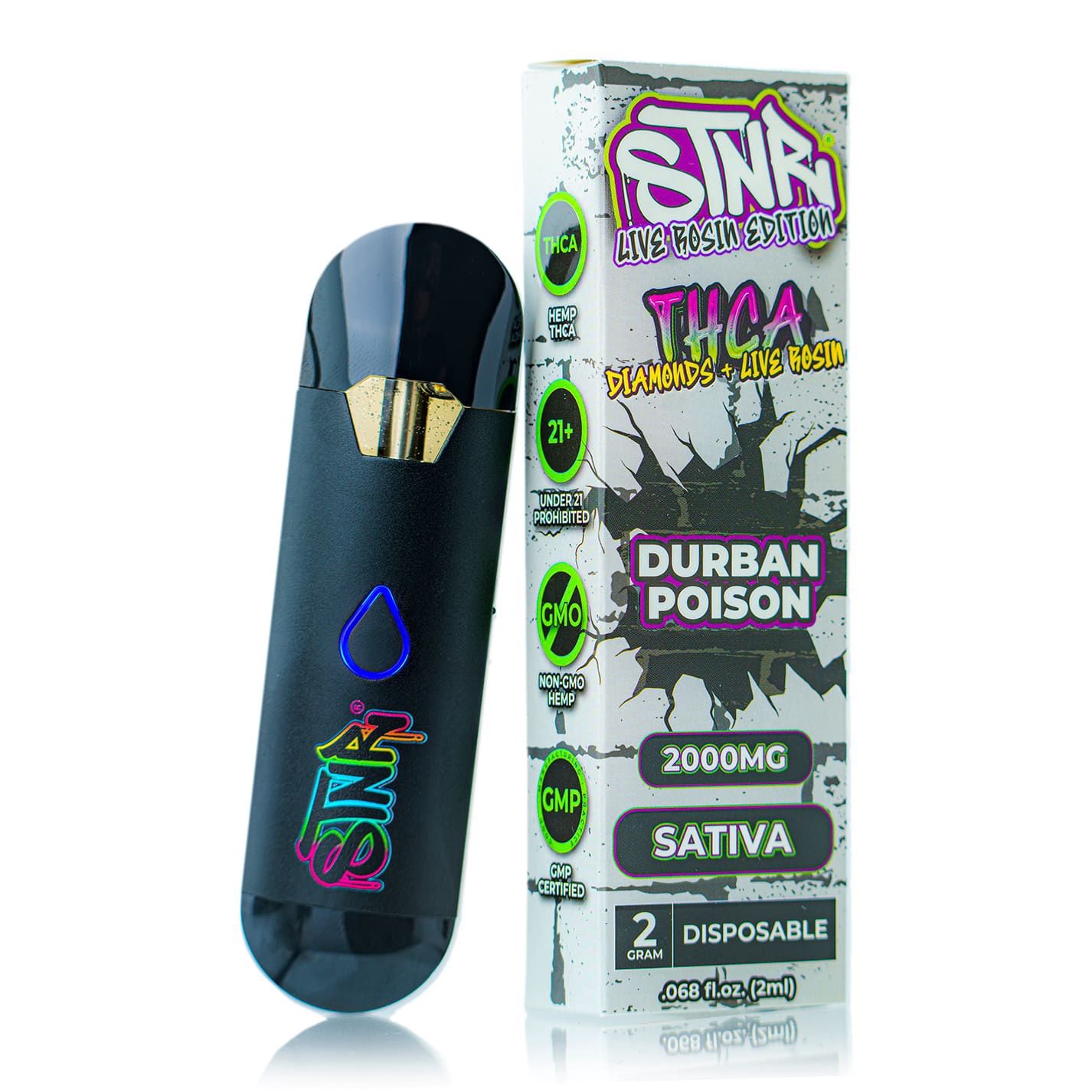 STNR Durban Poison - Sativa 2 gram THCA Diamonds + Live Rosin