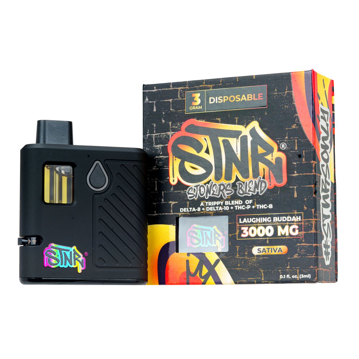 STNR Laughing Buddah - Sativa - 3g - D8 + D10 + THC-P + THC-B disposable